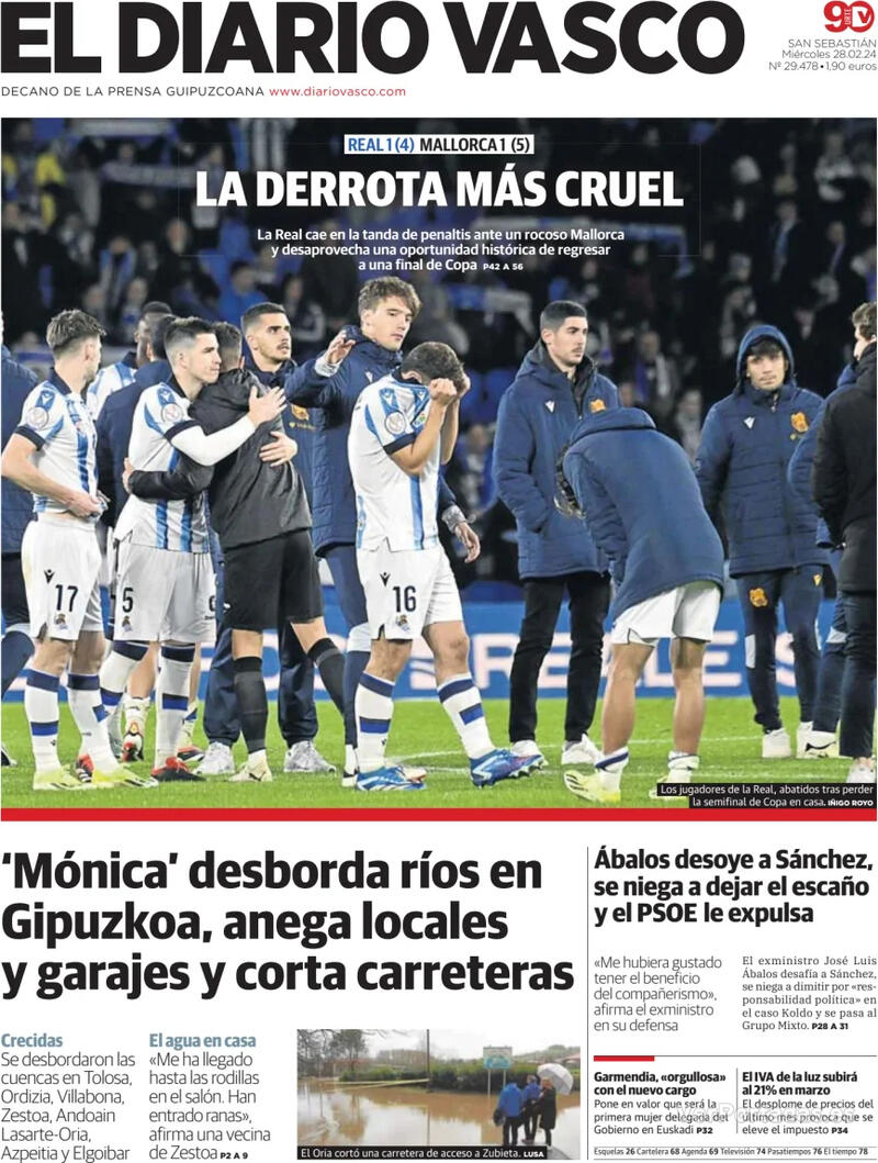 Portada El Diario Vasco 2024-02-29