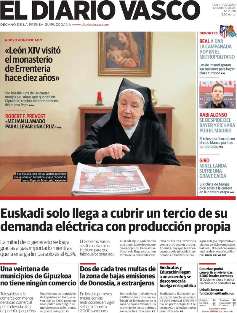 Portada La Verdad 2025-05-10