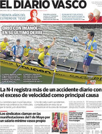 Portada periódico El Diario Vasco