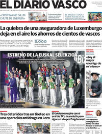 Portada periódico El Diario Vasco