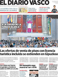 Portada periódico El Diario Vasco