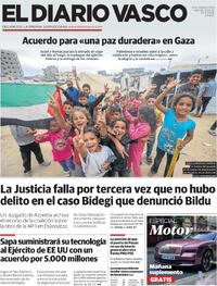 Portada El Diario Vasco 2025-10-10