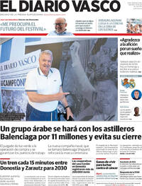 Portada El Diario Vasco 2025-09-13