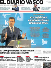 Portada periódico El Diario Vasco