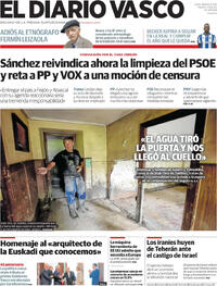 Portada periódico El Diario Vasco