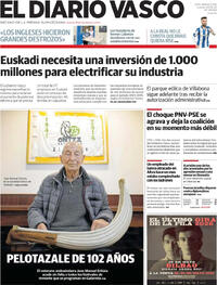 Portada periódico El Diario Vasco