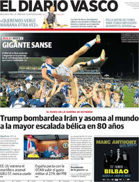 Portada periódico El Diario Vasco