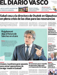 Portada El Diario Vasco 2025-10-28