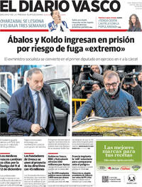 Portada El Diario Vasco 2025-11-28