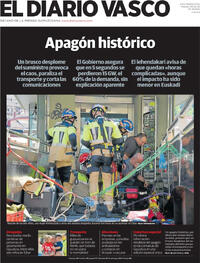 Portada periódico El Diario Vasco