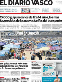 Portada periódico El Diario Vasco