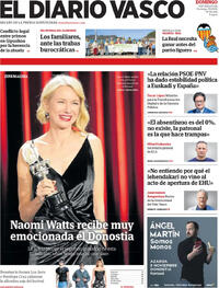 Portada periódico El Diario Vasco