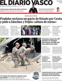 Portada El Diario Vasco 2026-08-28