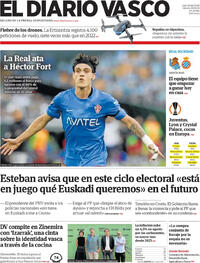 Portada El Diario Vasco 2026-08-29