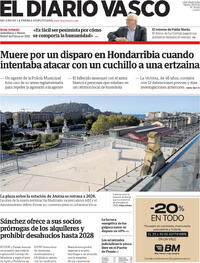 Portada El Diario Vasco 2026-09-29