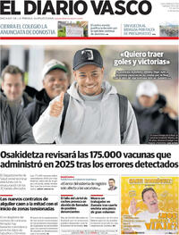 Portada El Diario Vasco 2026-01-31