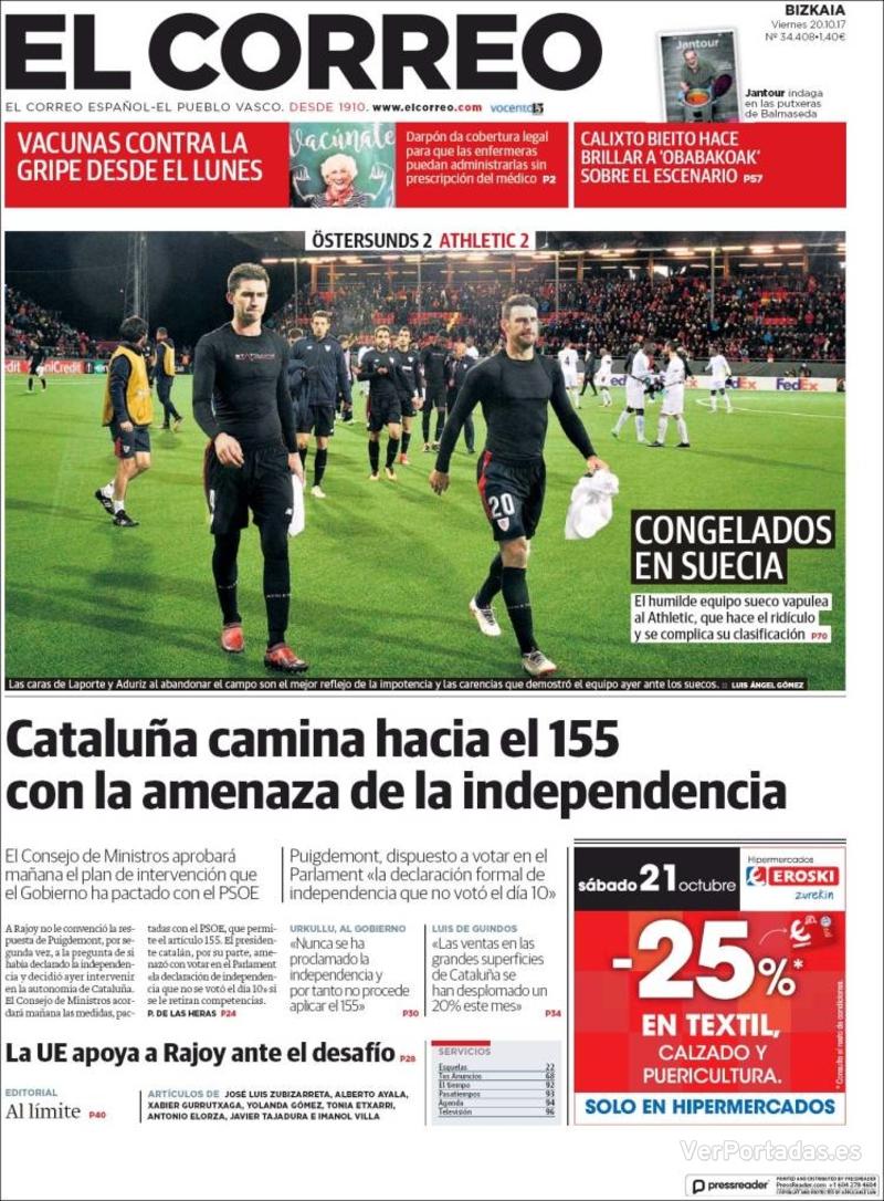 Portada El Periódico 2017-10-20