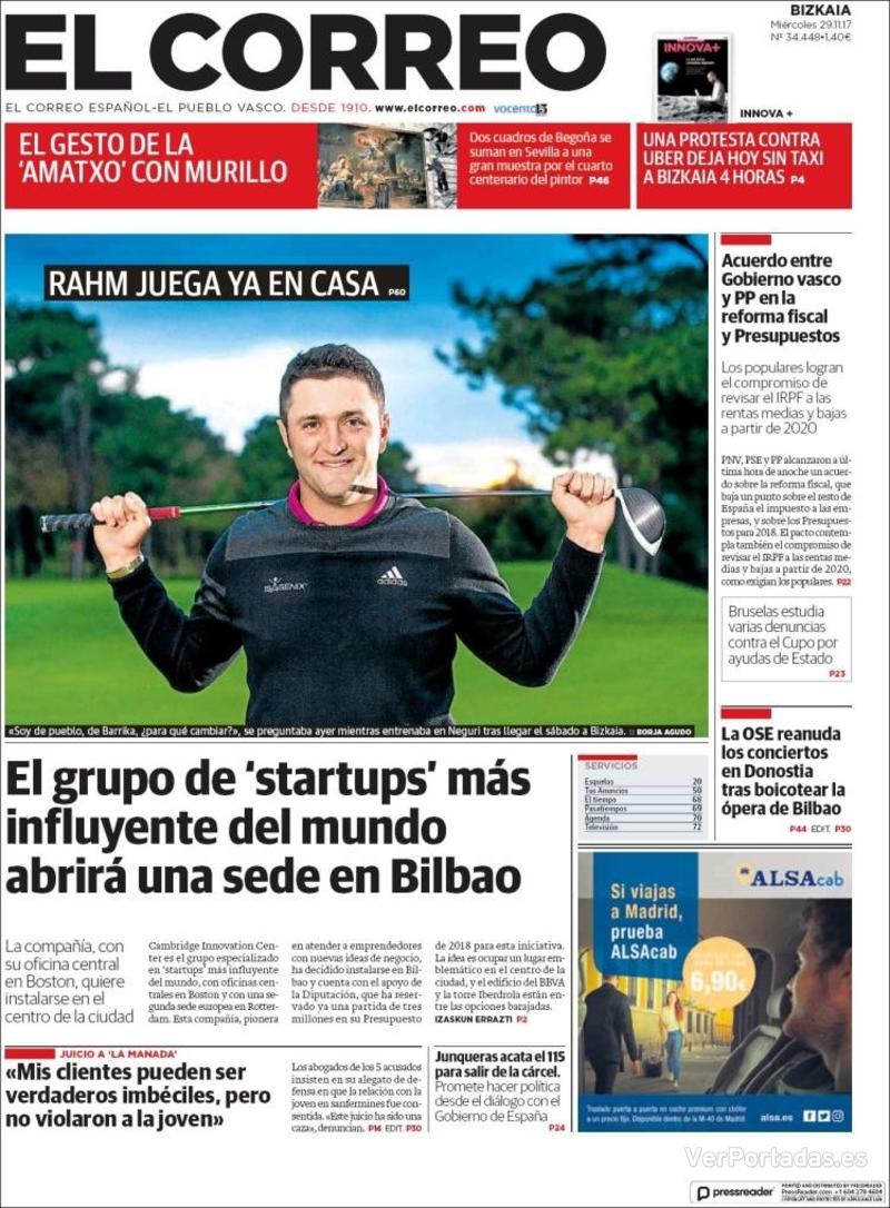 Portada El Periódico 2017-11-29