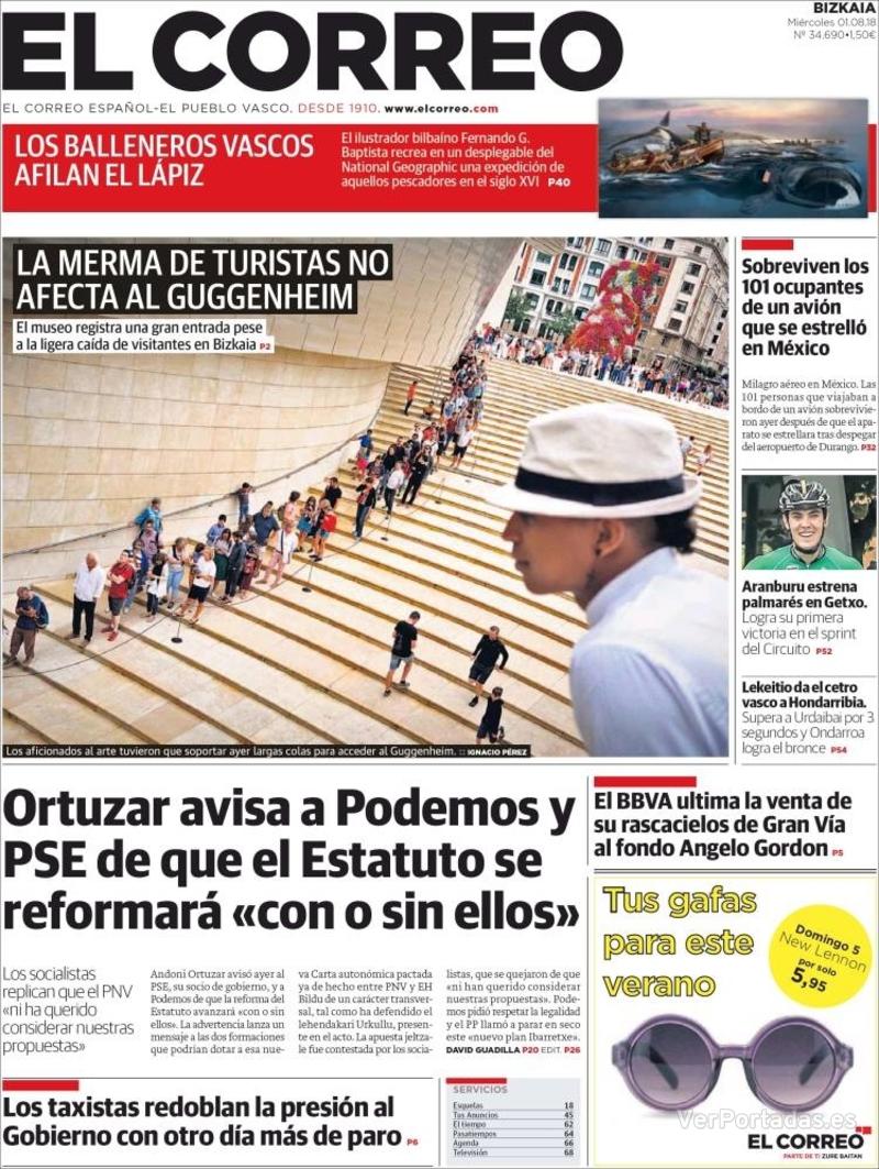 Portada El Periódico 2018-08-01