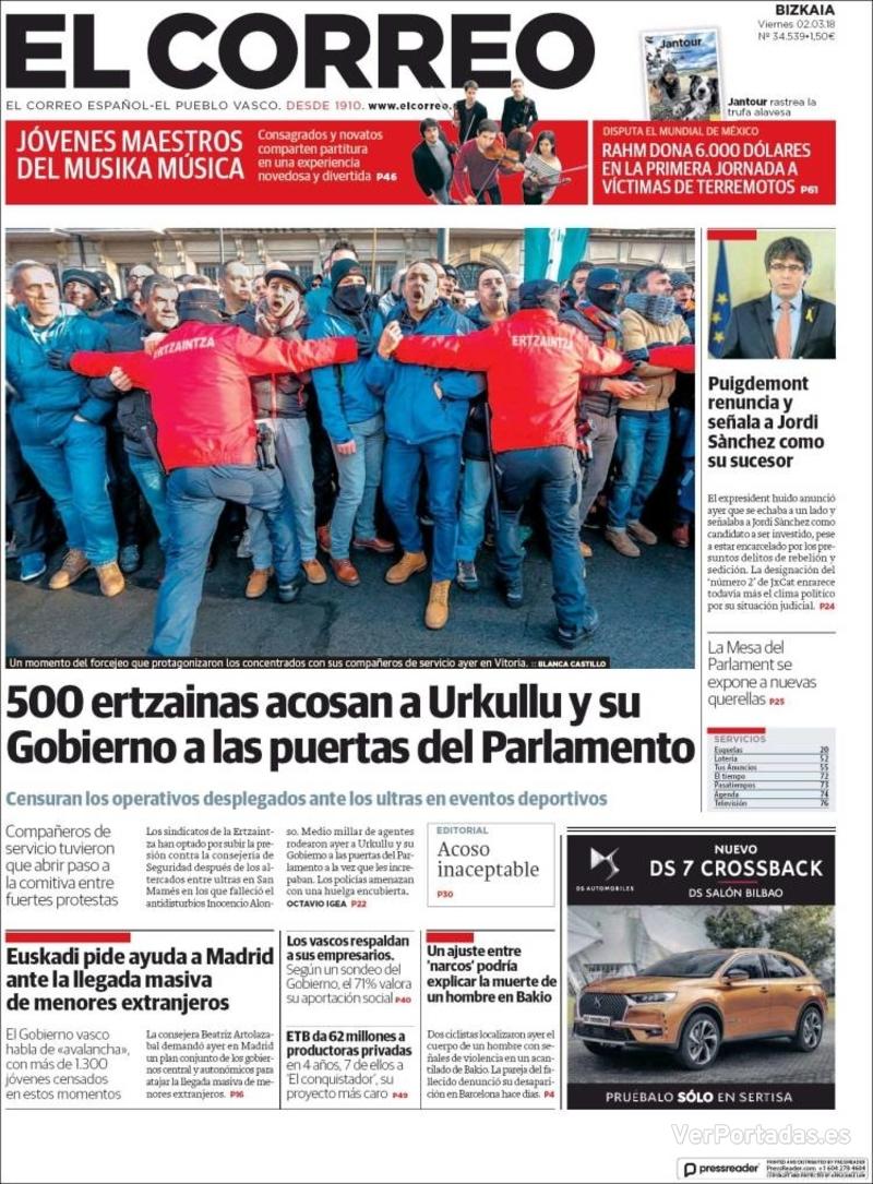 Portada El Periódico 2018-03-02