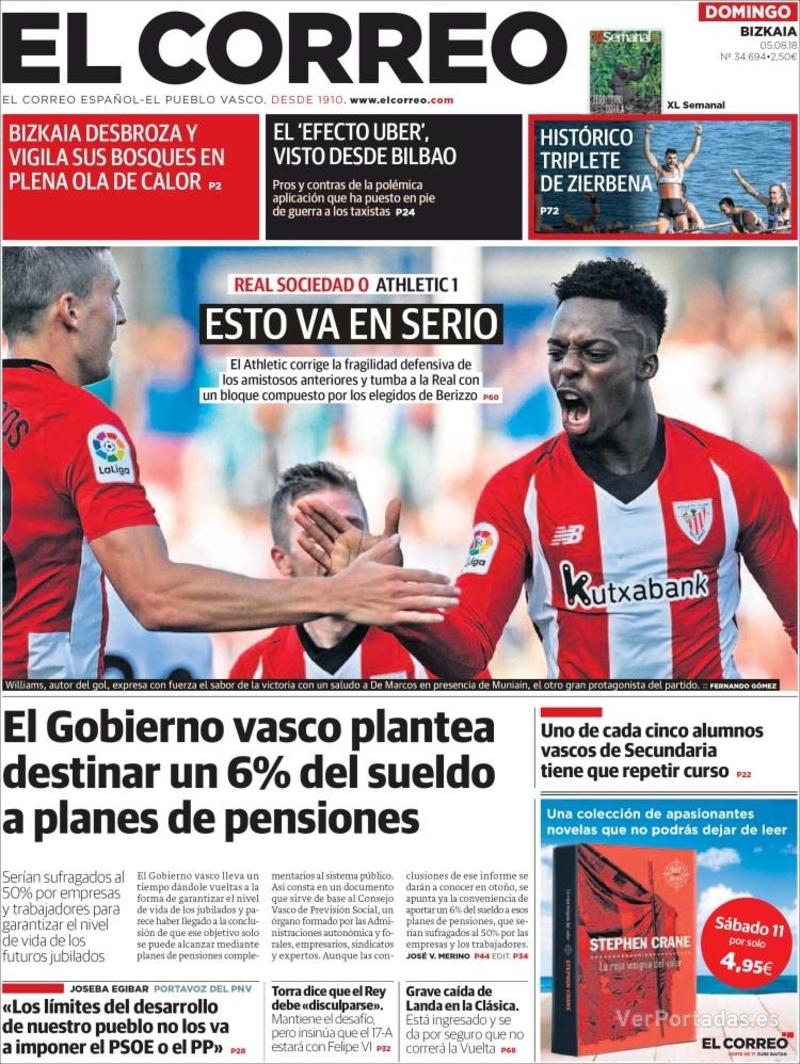 Portada El Periódico 2018-08-05
