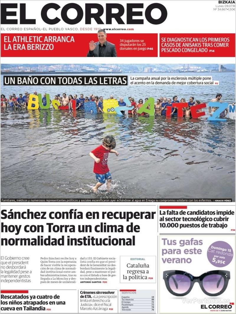 Portada El Periódico 2018-07-09