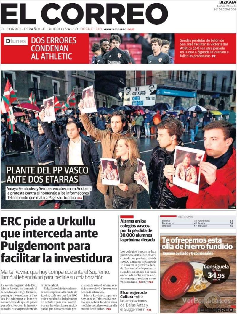 Portada El Periódico 2018-02-19