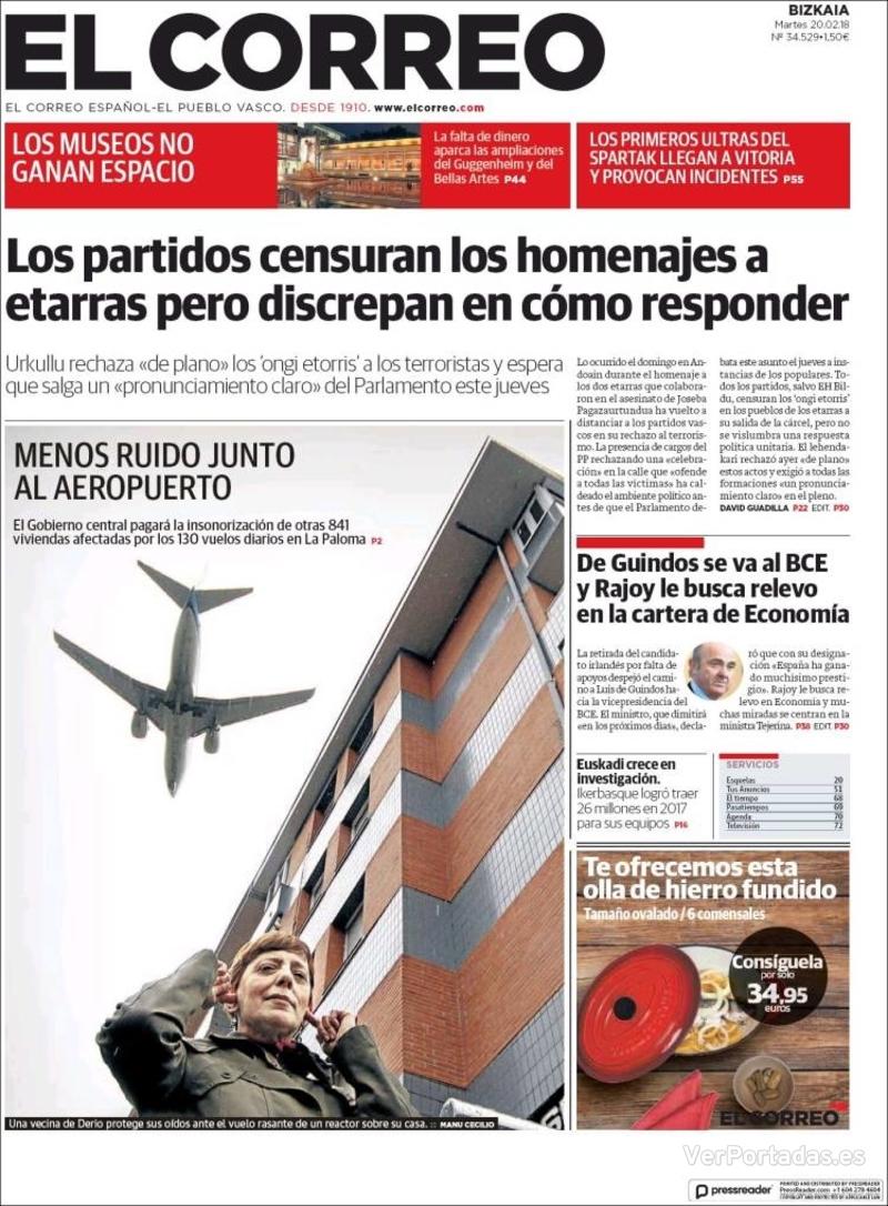 Portada El Periódico 2018-02-20