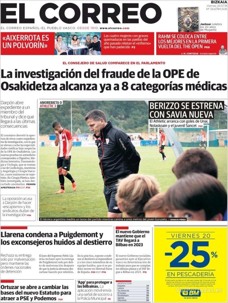 Portada El Periódico 2018-07-20