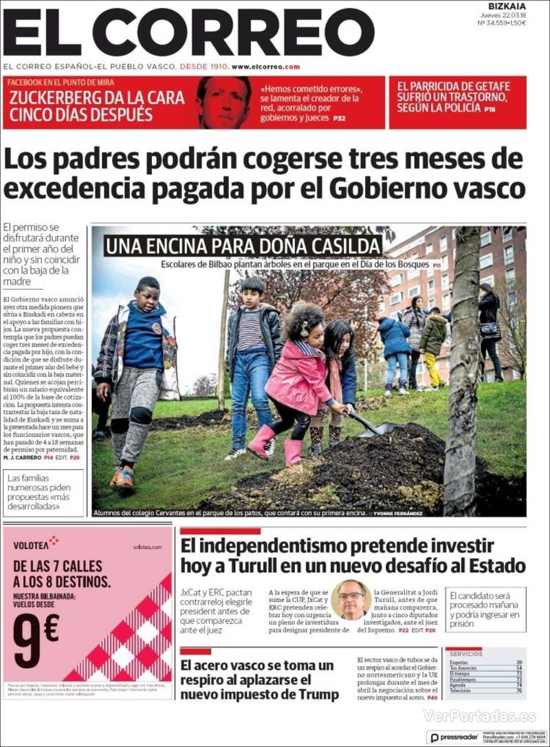 Portada El Periódico 2018-03-22