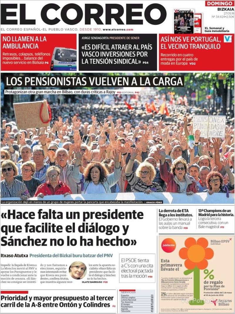 Portada El Periódico 2018-05-27