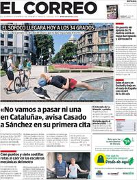Portada El Correo 2018-08-03