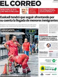 Portada El Correo 2018-08-07