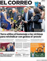 Portada El Correo 2018-08-18