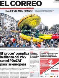 Portada El Correo 2018-08-20