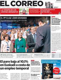 Portada El Correo 2018-07-21