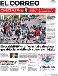 Portada El Correo 2018-08-22