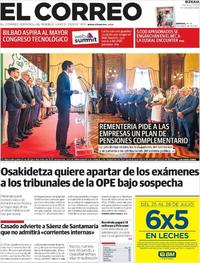 Portada El Correo 2018-07-27