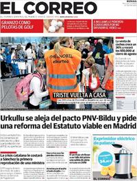 Portada El Correo 2018-08-29