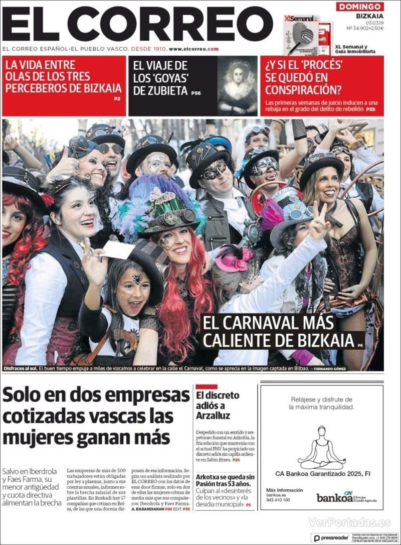Portada El Correo 2019-03-04