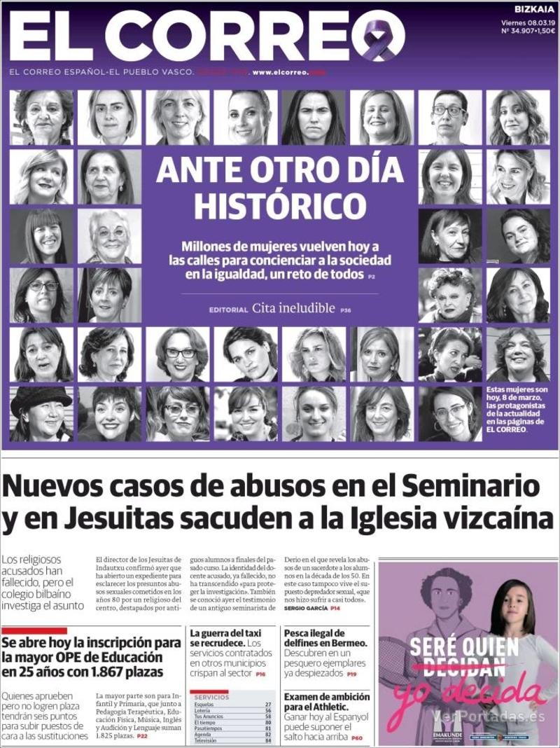 Portada El Correo 2019-03-09