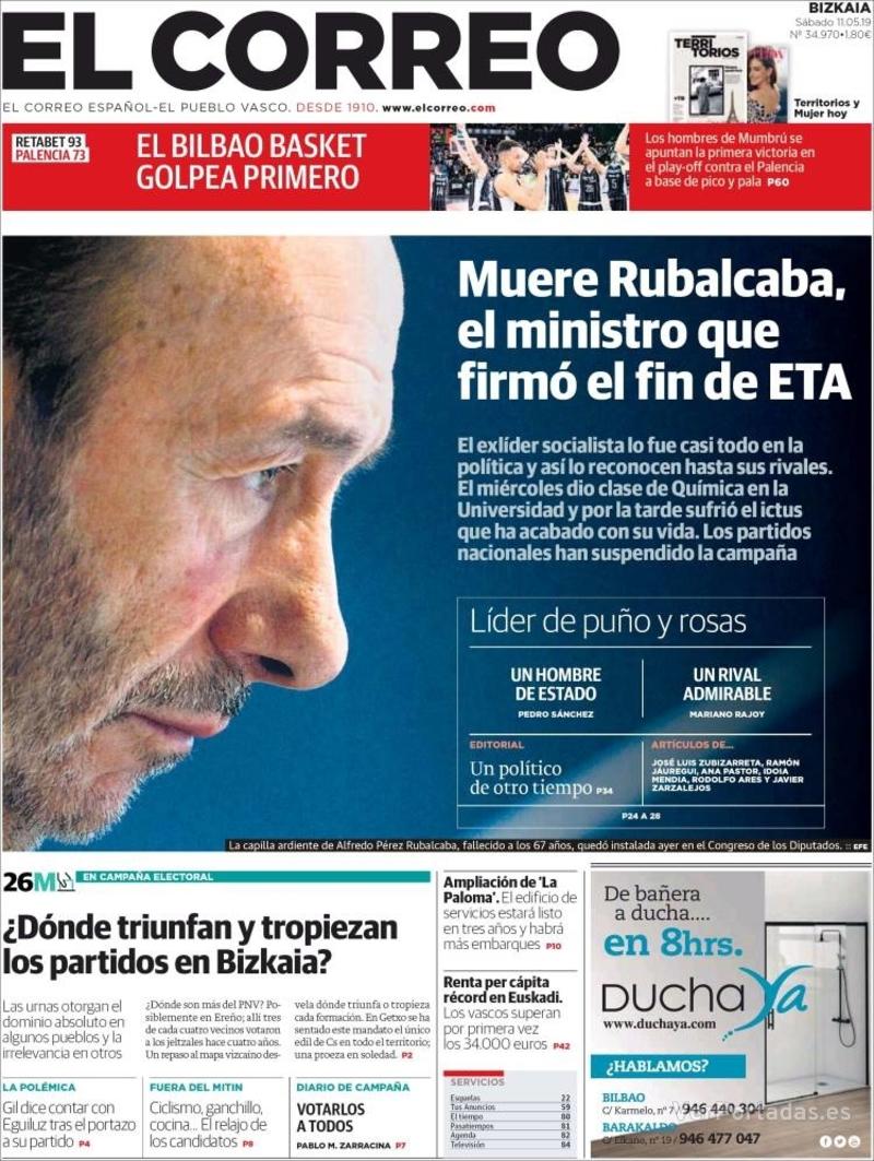 Portada El Correo 2019-05-12