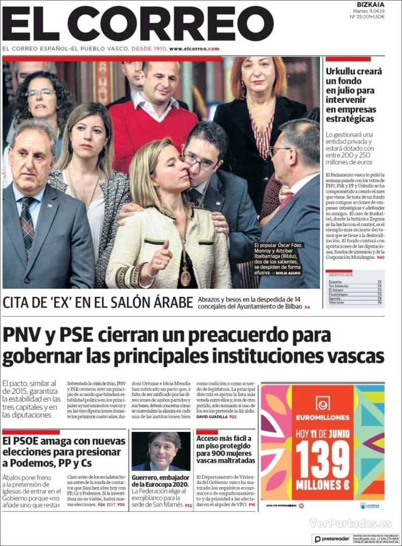 Portada El Correo 2019-06-12