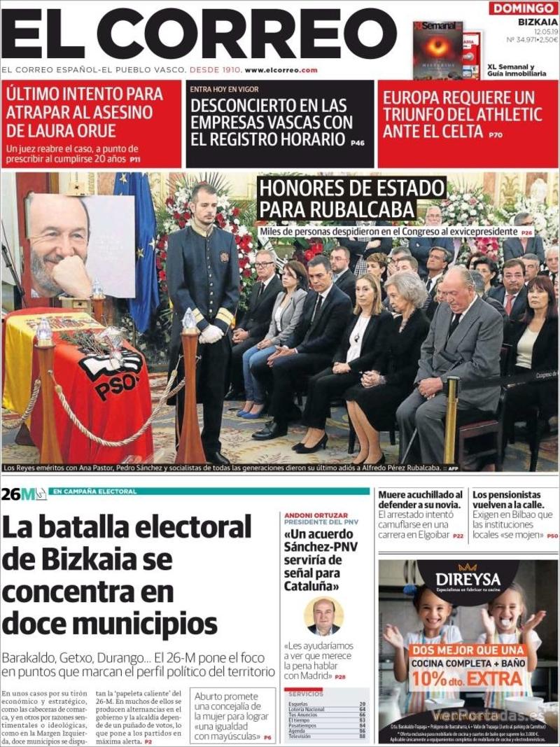Portada El Correo 2019-05-13