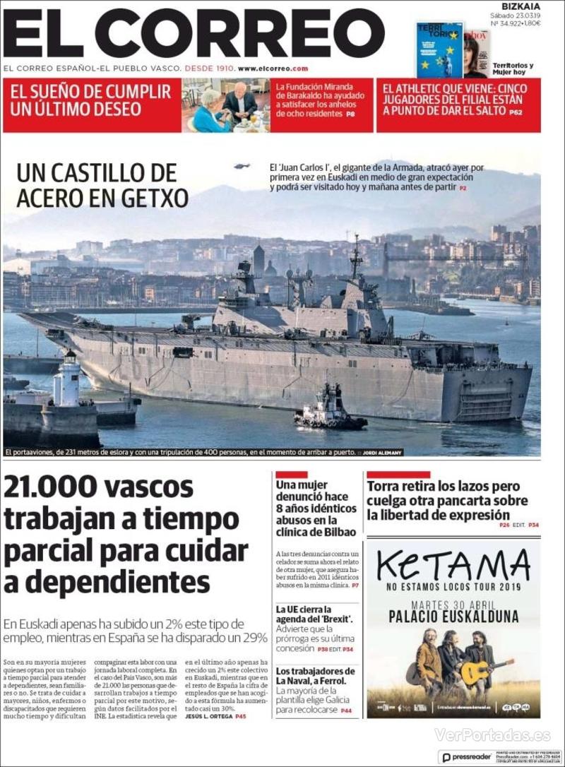 Portada El Correo 2019-03-24