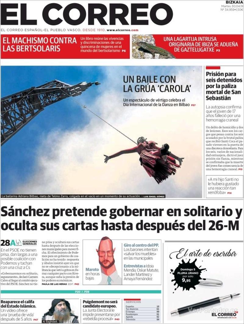 Portada El Correo 2019-05-01