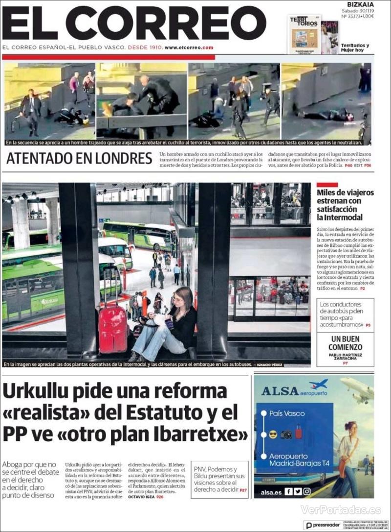 Portada El Correo 2019-12-01
