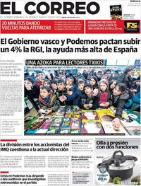 Portada El Correo 2019-12-06