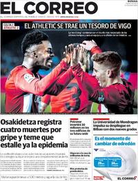 Portada El Correo 2019-01-08