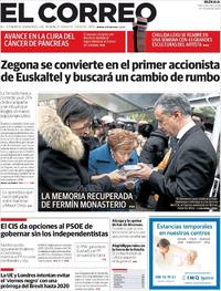 Portada El Correo 2019-04-10